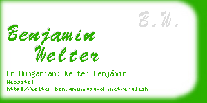 benjamin welter business card